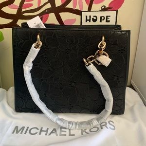 NWT Michael Kors Floral Black Tote